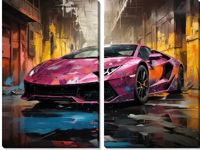 Модульная картина Lamborghini art №16