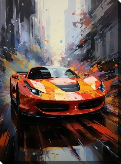 Картина маслом Феррари в стиле арт №1