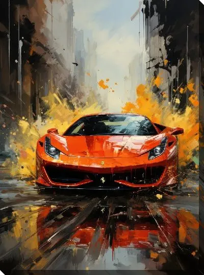 Картина маслом Феррари в стиле арт №2