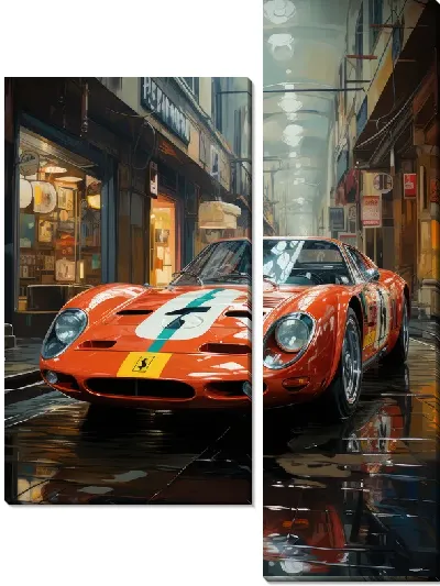 Модульная картина Феррари в стиле арт №3