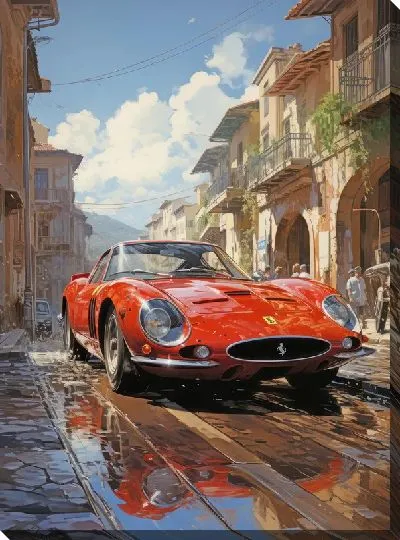 Картина маслом Феррари в стиле арт №4