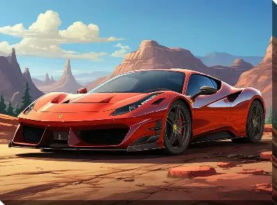 Картина маслом Феррари в стиле арт №6