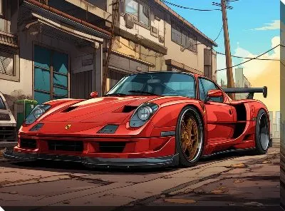 Картина маслом Феррари в стиле арт №7
