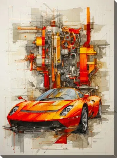 Картина маслом Феррари в стиле арт №8