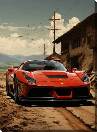 Картина маслом Феррари в стиле арт №10