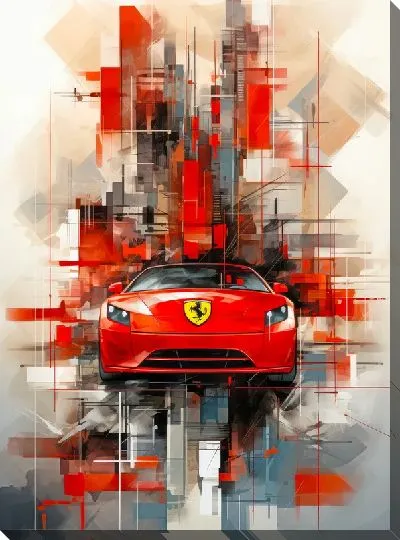 Картина маслом Феррари в стиле арт №11