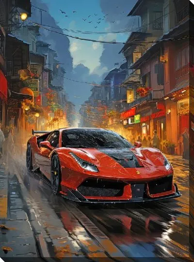 Картина маслом Феррари в стиле арт №12