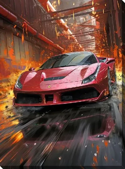 Картина маслом Феррари в стиле арт №13