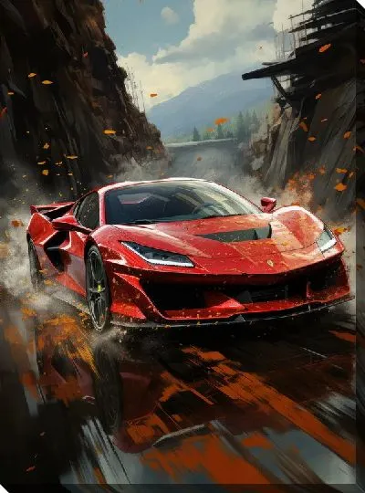 Картина маслом Феррари в стиле арт №15