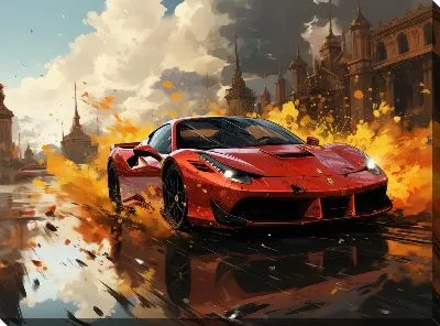 Картина маслом Феррари в стиле арт №16