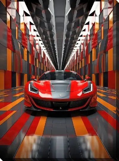 Картина маслом Феррари в стиле арт №19