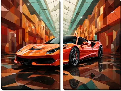 Модульная картина Феррари в стиле арт №20