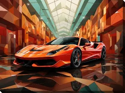 Картина маслом Феррари в стиле арт №20