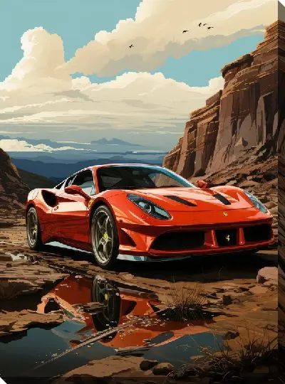 Картина маслом Феррари в стиле арт №21