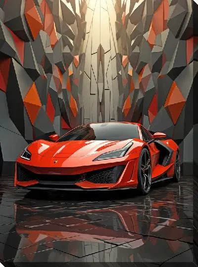 Картина маслом Феррари в стиле арт №22