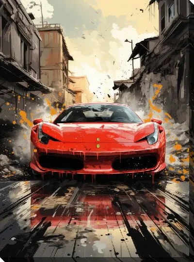 Картина маслом Феррари в стиле арт №23