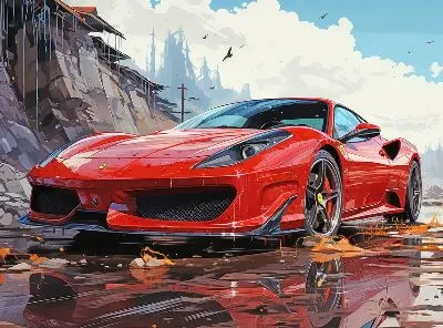 Плакат Феррари в стиле арт №24
