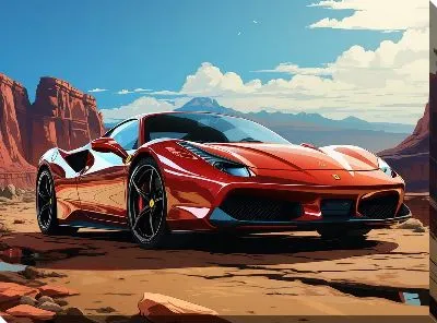 Картина маслом Феррари в стиле арт №25