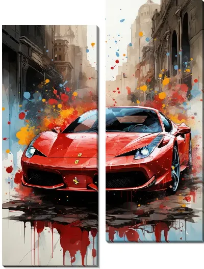 Модульная картина Феррари в стиле арт №26
