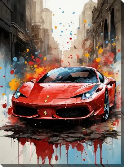 Картина маслом Феррари в стиле арт №26