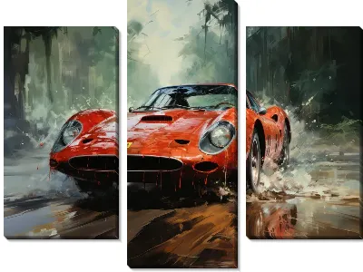 Модульная картина Феррари в стиле арт №30