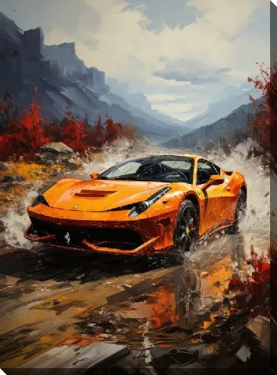 Картина маслом Феррари в стиле арт №34
