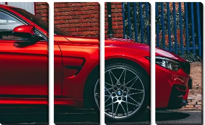 Модульная картина Красный БМВ