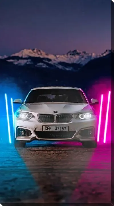 Постер БМВ в неоне