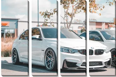Модульная картина Белый БМВ