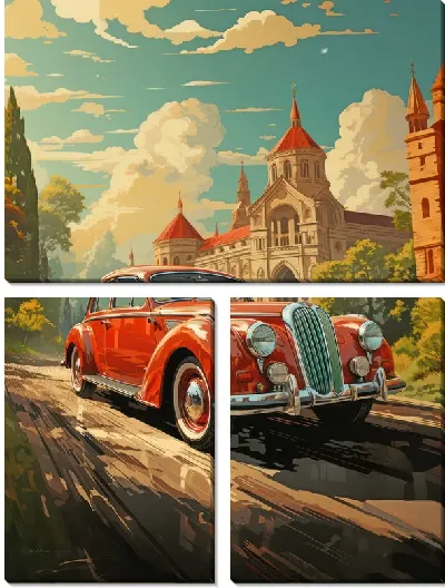 Модульная картина Ретро BMW №3