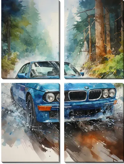 Модульная картина BMW art №3