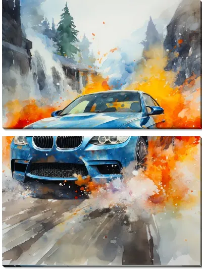 Модульная картина BMW art №6