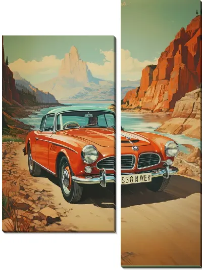 Модульная картина Ретро BMW №8