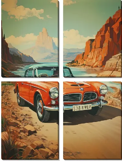 Модульная картина Ретро BMW №8