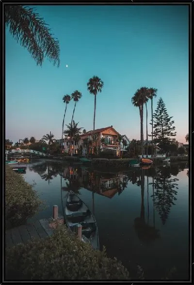 Картина Вечерний вид на канал в окрестностях Лос-Анджелеса