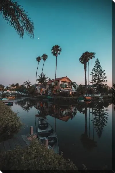 Постер Вечерний вид на канал в окрестностях Лос-Анджелеса