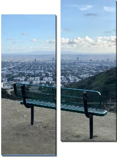 Модульная картина Скамейка перед Лос-Анджелесом