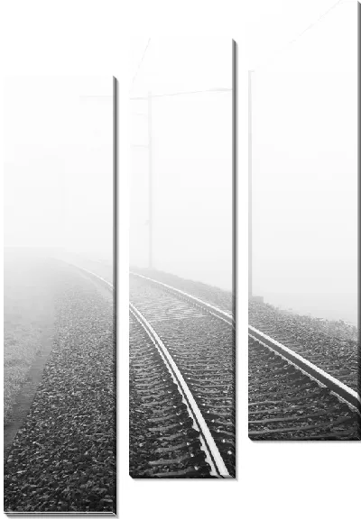 Модульная картина Туман на железной дороге