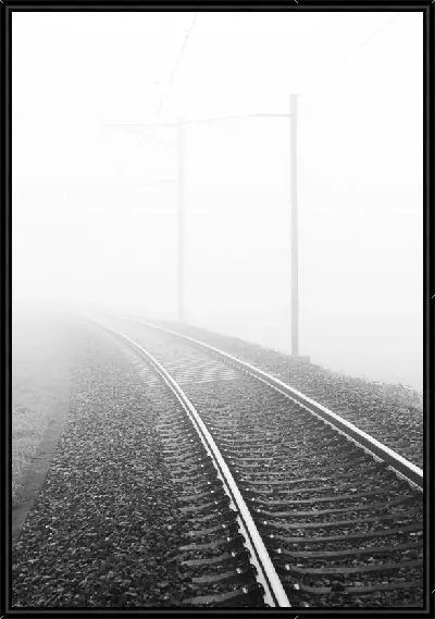Картина Туман на железной дороге