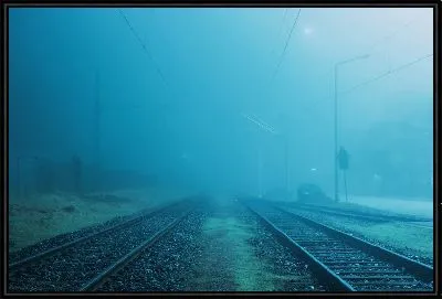 Картина Железная дорога в тумане №16