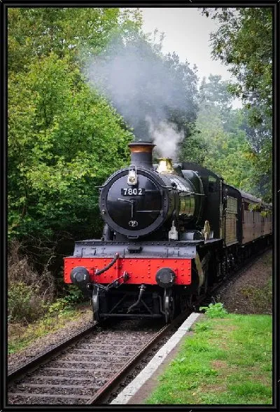 Картина Черный паровоз и ж/д