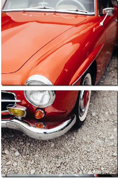 Модульная картина Красный Мерседес №2