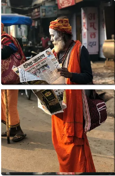 Модульная картина Чтение газеты в Индии