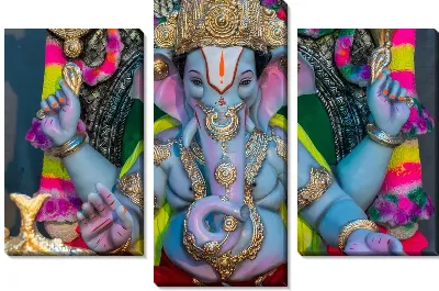 Модульная картина Синий Ганеша