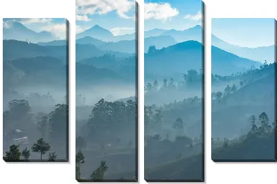 Модульная картина Туманные горы Индии