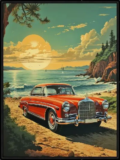 Картина Мерседес в стиле винтаж №2