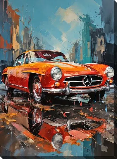Картина маслом Мерседес в стиле мастихин №1