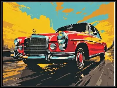 Картина Ретро Мерседес в стиле поп-арт №2