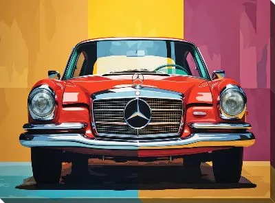 Картина маслом Мерседес в стиле поп-арт №7