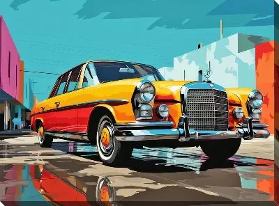 Картина маслом Мерседес в стиле поп-арт №8